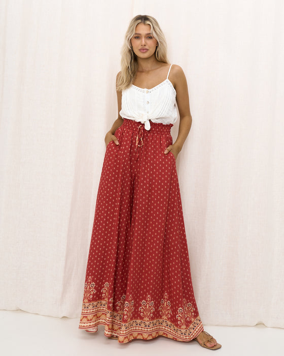 Arlow Boutique women's clothing Australia vienna wide leg pant cherry