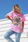 Arlow Boutique women's clothing' Australia west coast eagle print tee pink