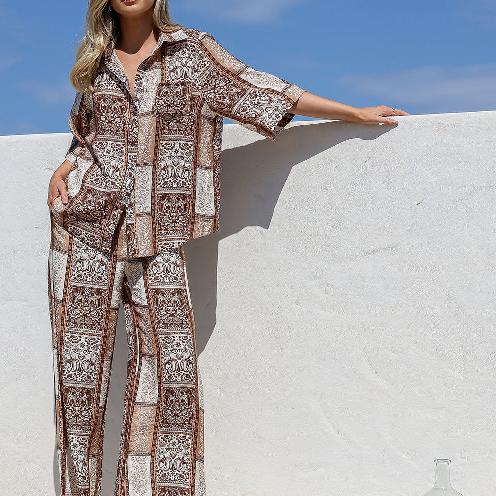 
                      
                        Arlow Boutique women's clothing Australia amara pants valley print chocolate
                      
                    