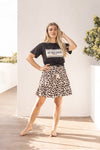 The Leila leopard skirt is one of our fave skirts. Featuring an elastic waist for ease of fit, a three tiered gathered skirt and tie at the waist. A great piece to wear while meeting the girls at brunch. Available from www.arlowboutique.com.au