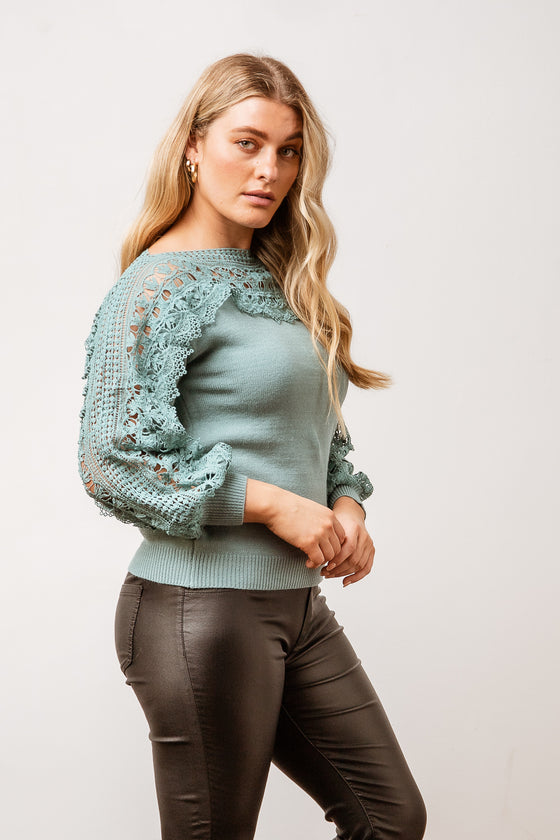 The Amirah Top is a great mix of comfort and style. Featuring a knit fabric, lace detailing across the shoulders and sleeves. A gorgeous option to wear out on date night or a fun night with the girls. Available  from www.arlowboutique.com.au