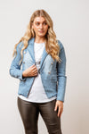 The Majella Jacket is two jackets in one, a blazer and an easy wear denim jacket. Featuring silver coloured buttons and a tailored silhouette, this jacket is a piece that will elevate any outfit. Available from arlowboutique.com.au