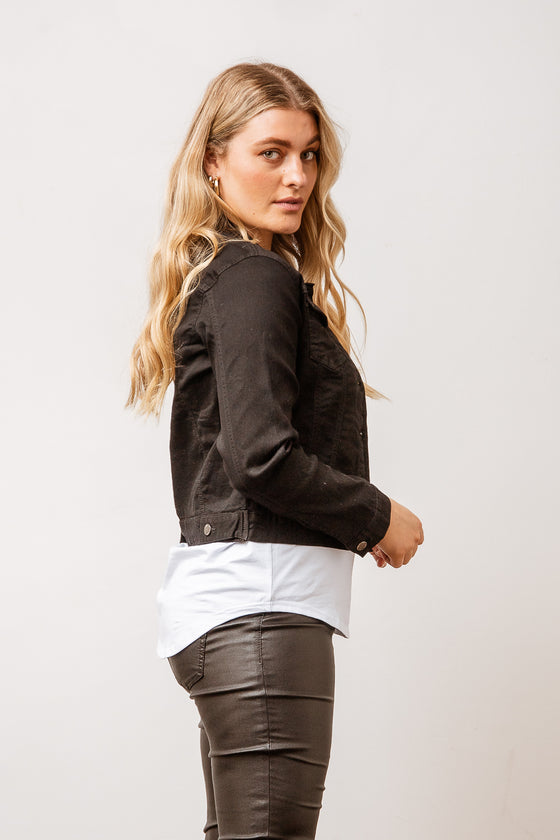When building the 'bones' of your wardrobe, a denim jacket is a must-have piece. The Elina Jacket is just that, classic cut with button through front and a mid waist length. This jacket is perennial and will be the best purchase you make this year. Available from www.arlowboutique.com.au