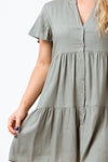 The Alice Dress is a summer favourite! a loose relaxed fit, what's not to love. Featuring a linen blend, button up front with floaty cap sleeves. The perfect shape to take you from the beach to brunch. Available from www.arlowboutique.com