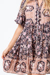 Arlow Boutique women's Clothing Australia Mirabelle print dress lilac floral boho print closeup