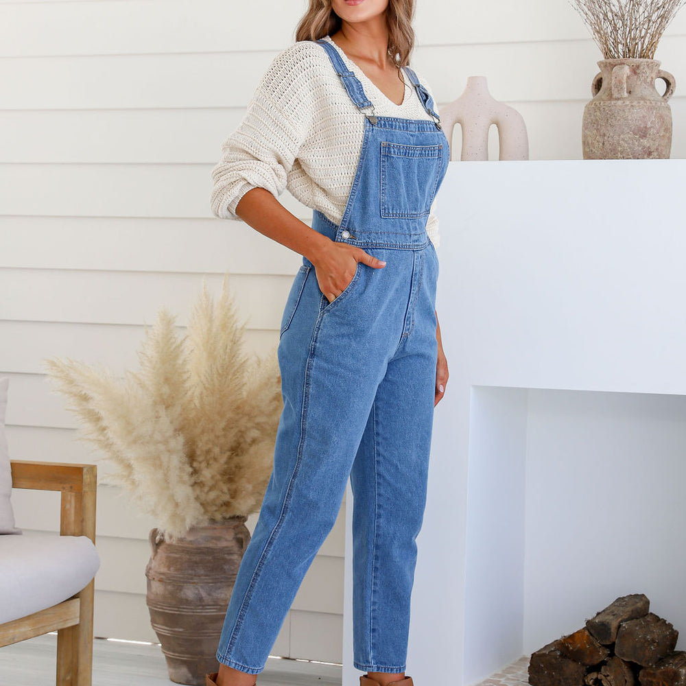 
                      
                        Arlow Boutique women's clothing Australia brooklyn denim overall mid blue
                      
                    