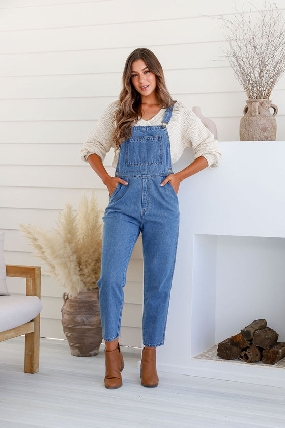 Arlow Boutique women's clothing Australia brooklyn denim overall mid blue