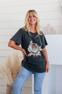  Arlow Boutique women's clothing Australia coco cartel tiger print tee black