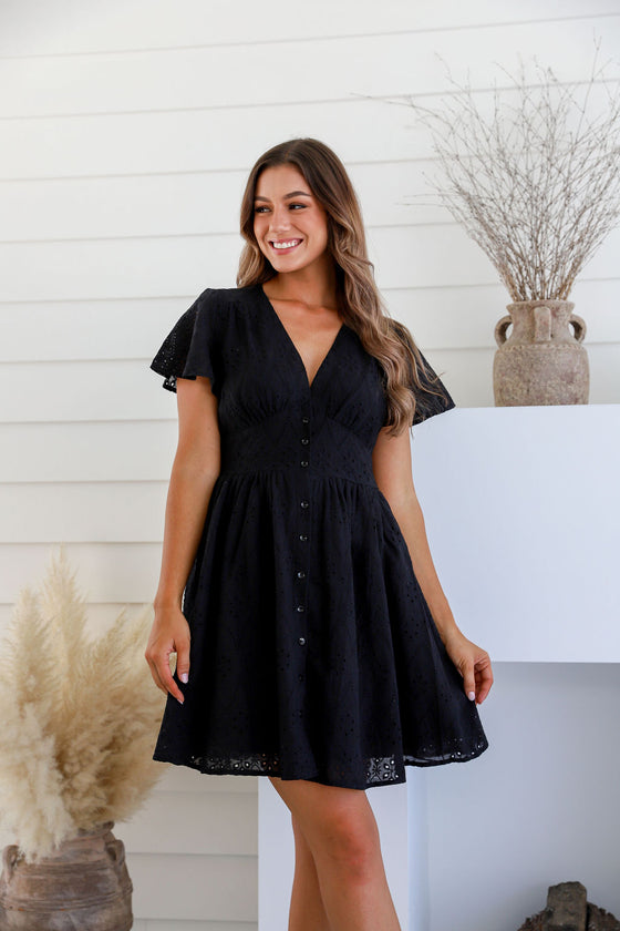 Arlow Boutique women's clothing Australia flora dress black
