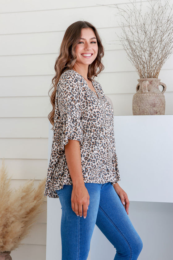 Arlow Boutique women's clothing Australia samara print top leopard