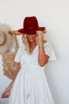Arlow Boutique womens clothing Australia tilda felt hat  burgundy