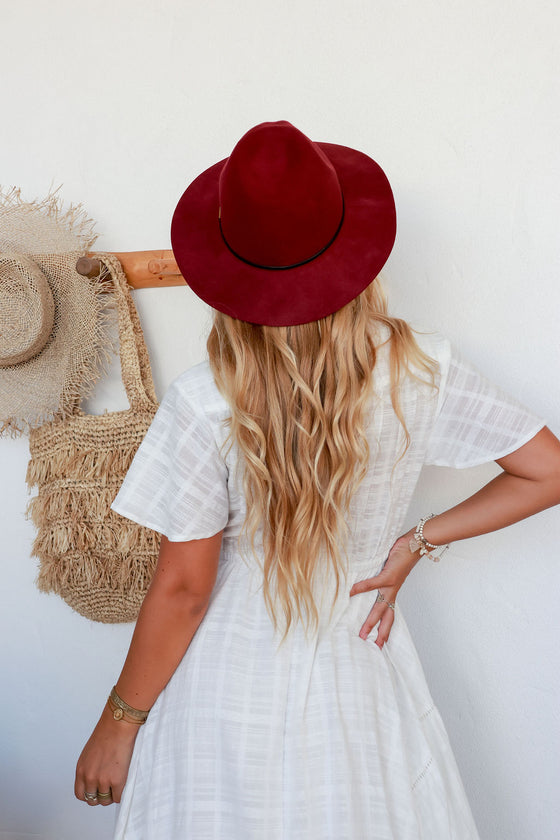 Arlow Boutique womens clothing Australia tilda felt hat burgundy