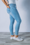 A must-have in every wardrobe, light blue washed stretchy skinny leg denim jeans. Pair them with some sneakers and a tee for a casual day or dress them up with heels for a night out. Available from arlowboutique.com.au