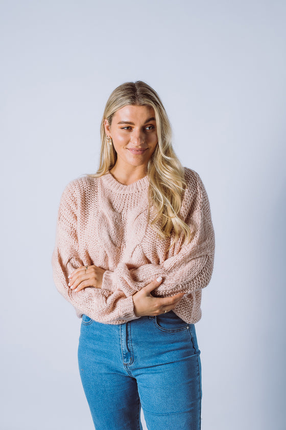 Stay cosy in the Hunter Knit Jumper! Featuring a crew neck, mid body length in a loose fit and oversized cable detailing. An effortless cool piece.  Available in 3 colours